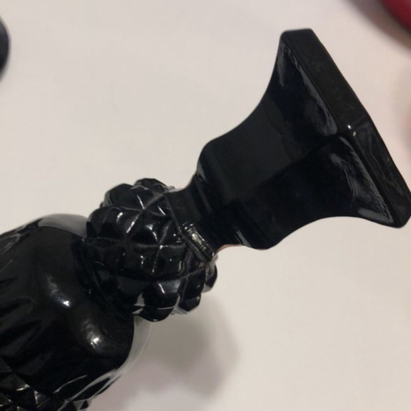 Vintage MCM Amethyst Glass Black Candlestick Holders - Picture 7 of 7